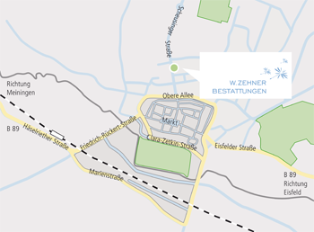 W Zehner Bestattungen Anfahrtsskizze Hildburgshausen
